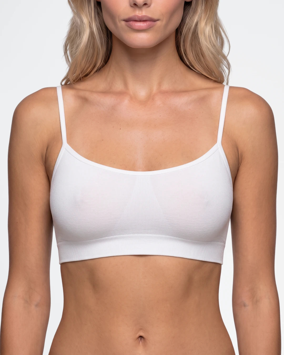 Top Tirante fino de bamboo color blanco 