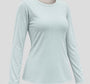 Vista 3d del pijama con top integrado camiseta canalé color celeste