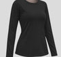 Vista 3d del pijama con top integrado camiseta canalé color negro