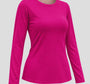 Vista 3d del pijama con top integrado camiseta canalé color fucsia
